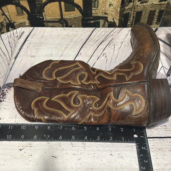 Vintage Cat's Paw Neoprene Ostrich Mens Leather Western Cowboy Boots - Picture 14 of 15